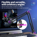 USB Condenser Microphone – RGB Gaming Podcast Mic for Studio Recording