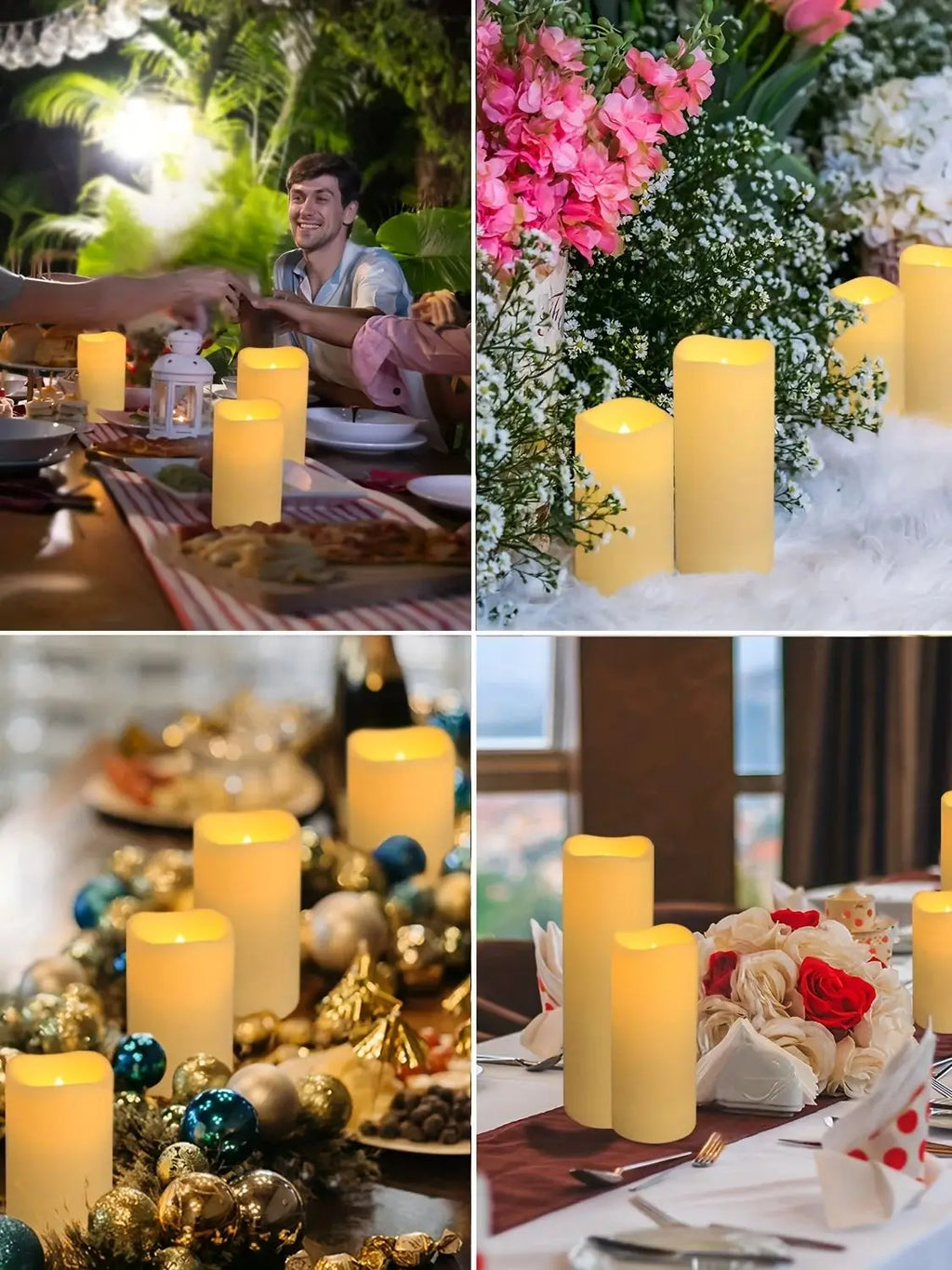 Waterproof LED Pillar Candles – Remote Control Timed Lights for Home Decor