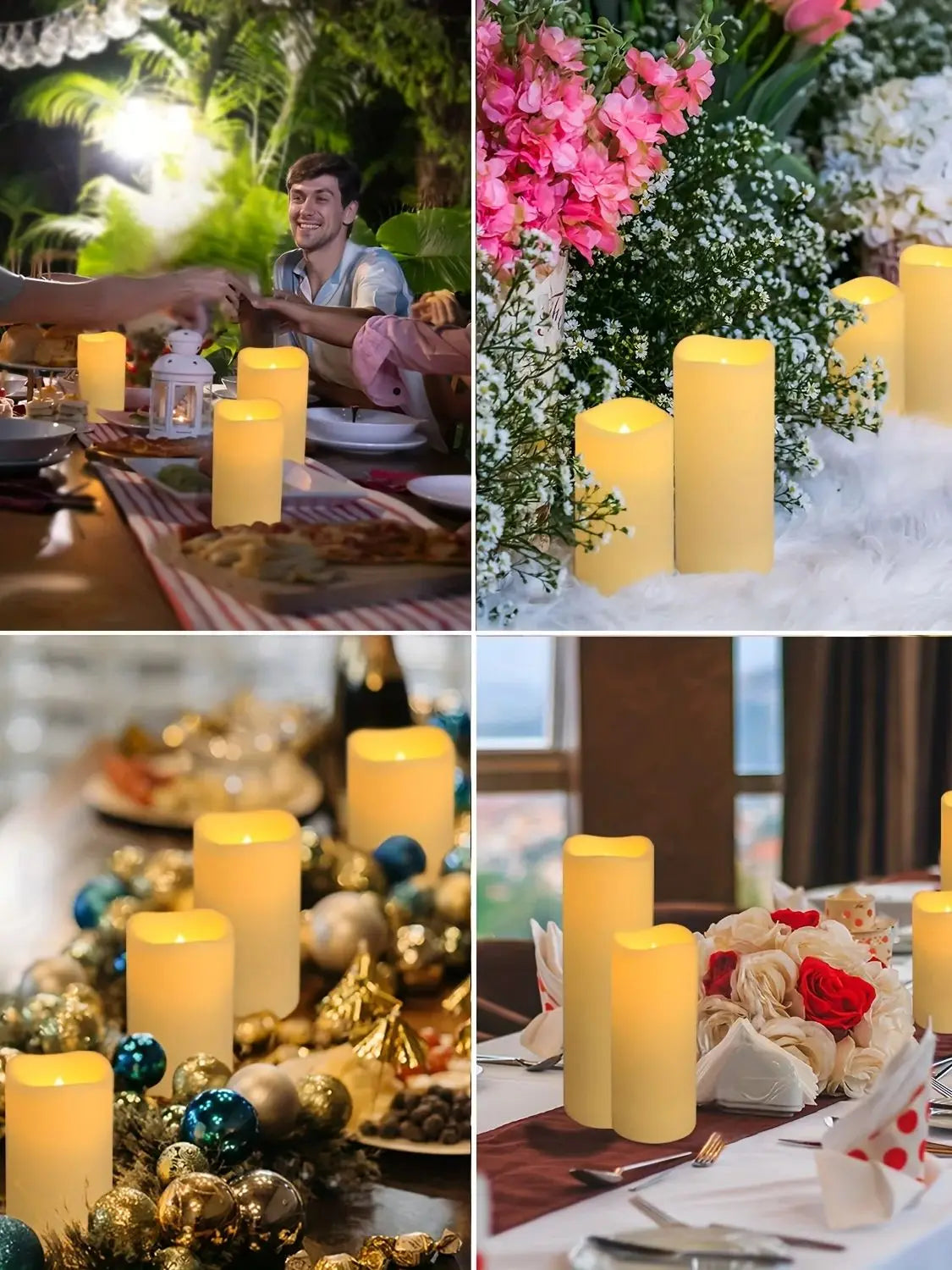 Waterproof LED Pillar Candles – Remote Control Timed Lights for Home Decor