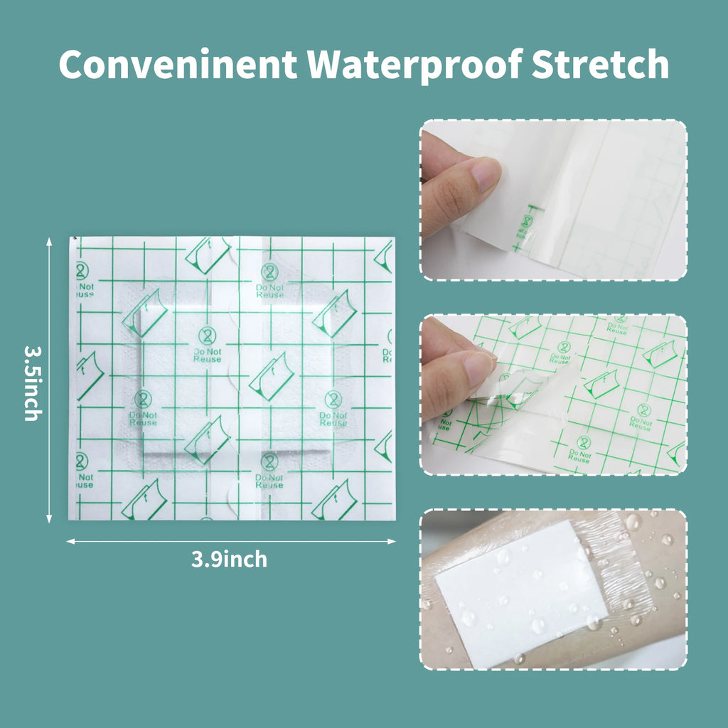 Waterproof PU Adhesive Wound Dressings – 10x15cm First Aid Medical Plasters