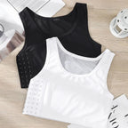 Breathable Chest Binder Vest – Side Buckle Compression Top for Cosplay