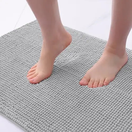 Chenille Bathroom Mat – Ultra Soft Absorbent Non-slip Rug for Shower Floors
