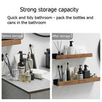 Corner Bathroom Shelf – Solid Wood Wall Mounted Organizer for Shower Storage