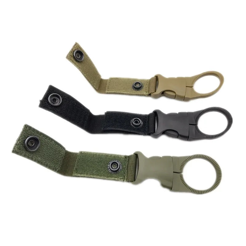 Nylon Webbing Bottle Holder – Tactical Carabiner Clip for Outdoor Hiking
