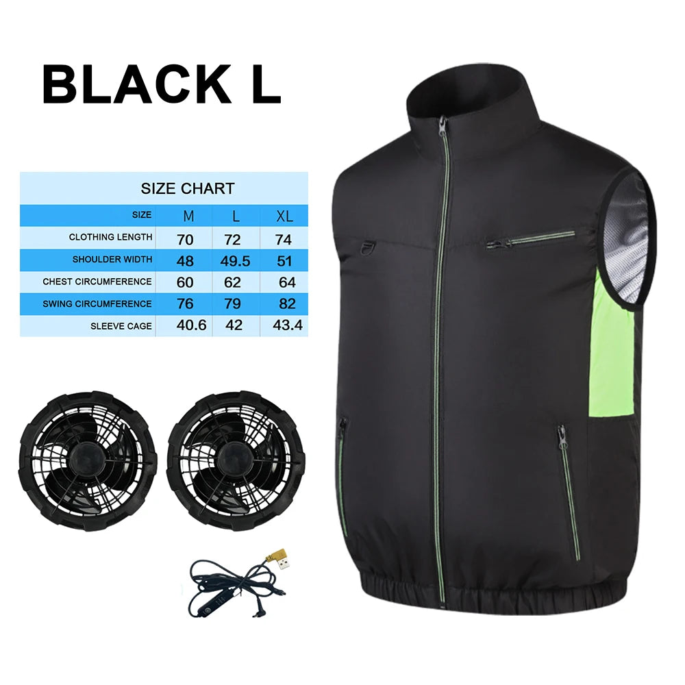 Cooling Fan Vest – Air Conditioned Heat Resistant Jacket for Outdoor Fishing Hiking
