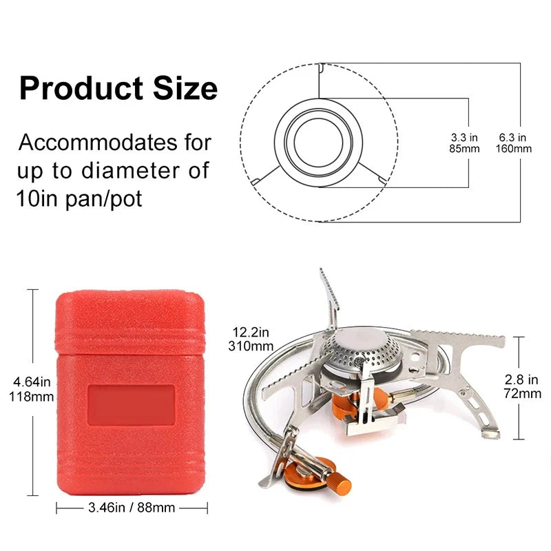Portable Folding Camping Stove – 3500W High Power for Hiking and Backpacking