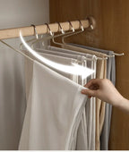 Non-Slip Metal Trouser Hangers – Open Ended Space Saving Rack for Wardrobe