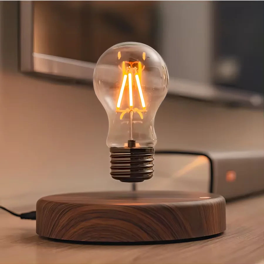Magnetic Levitation LED Lamp – Floating Glass Bulb for Desk Decoration
