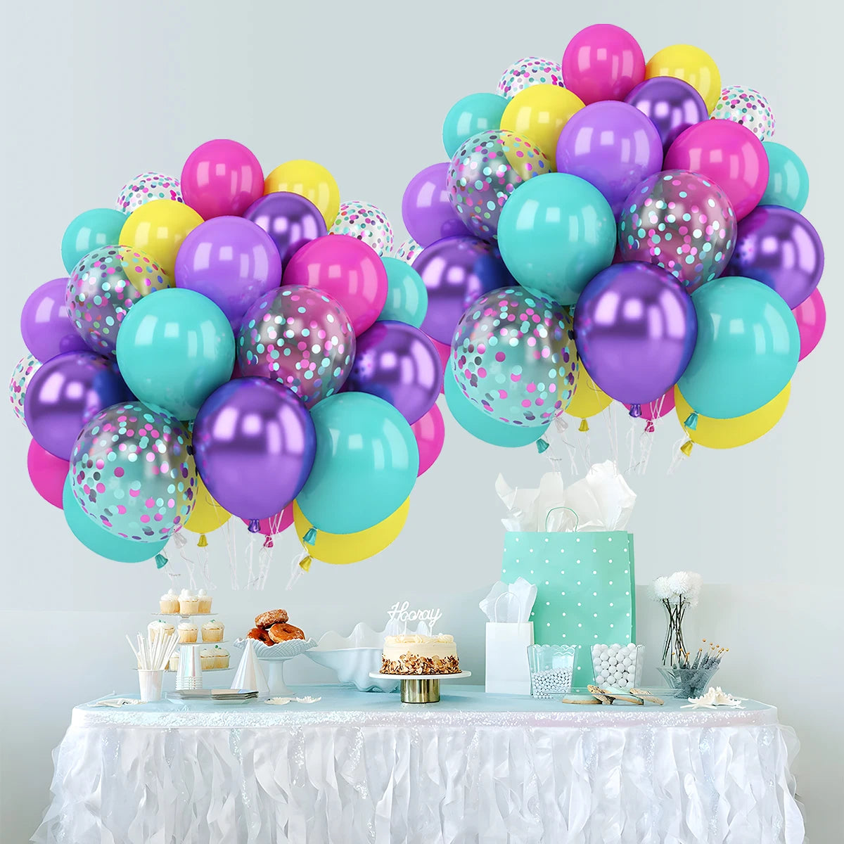 Metallic Pearl and Confetti Balloons – Decorative Latex Set for Party Events