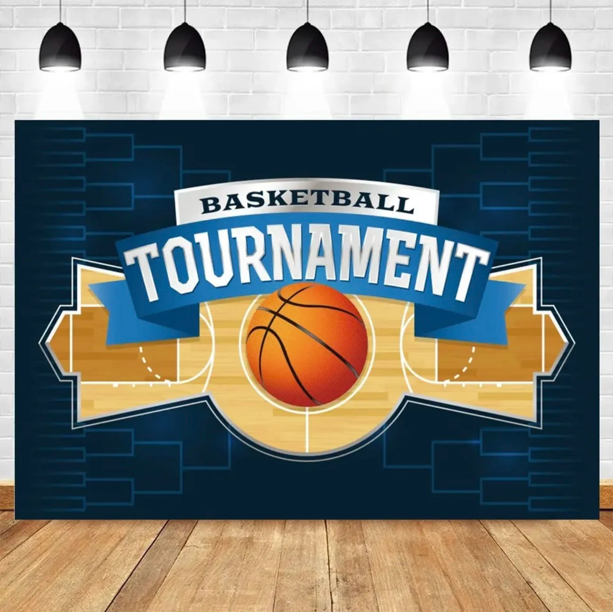 Basketball Stadium Photography Backdrop – Sport Theme for Kids Birthday Party