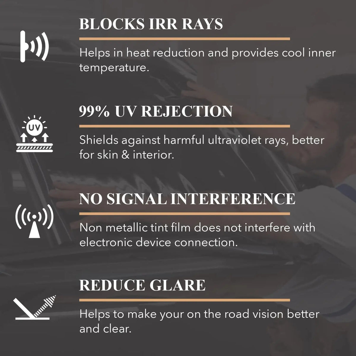Car Window Tint Film – UV Protection Vinyl for Privacy and Solar Heat Blocking