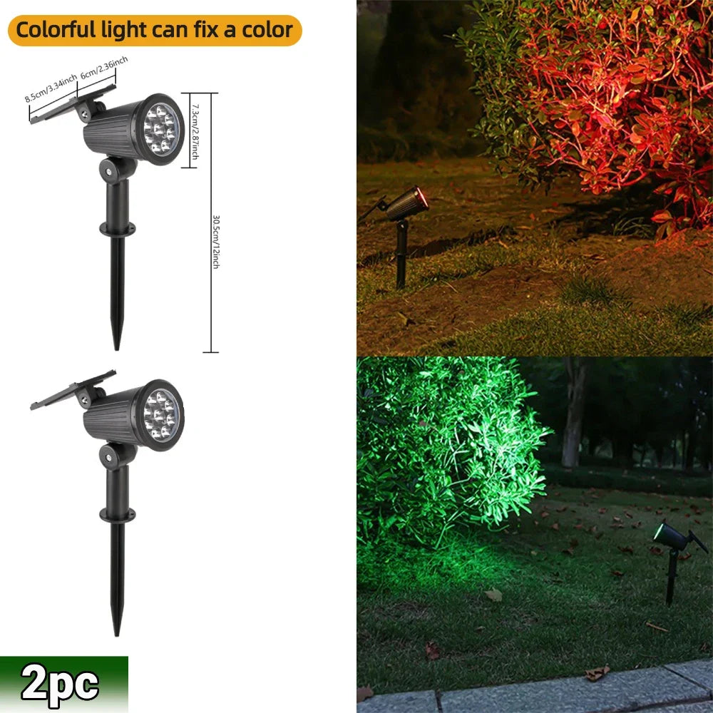 RGB Solar LED Spotlights – Waterproof Landscape Lighting for Garden Yard