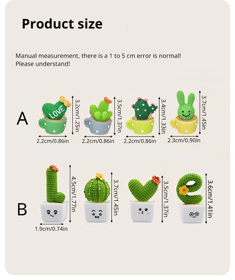 Mini Resin Succulent Cactus Plants – Decorative Ornaments for Home and Office