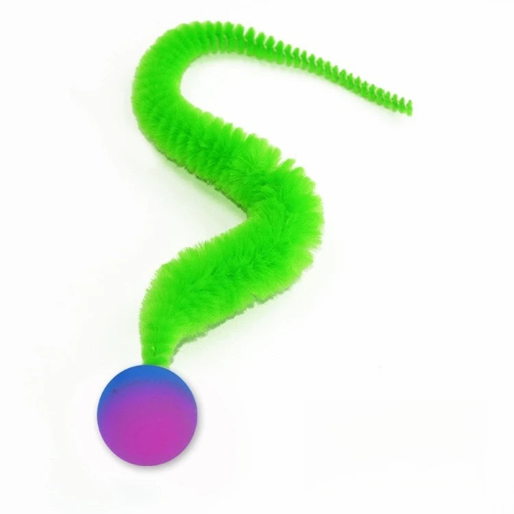 Interactive Cat Worm Toy – Colorful Elastic Teaser for Indoor Pet Play