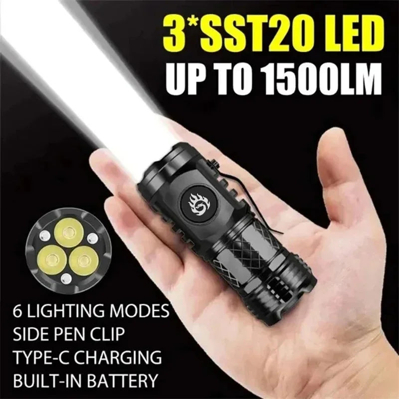 Rechargeable LED Flashlight – High-Lumen USB Torch for Camping and Hiking