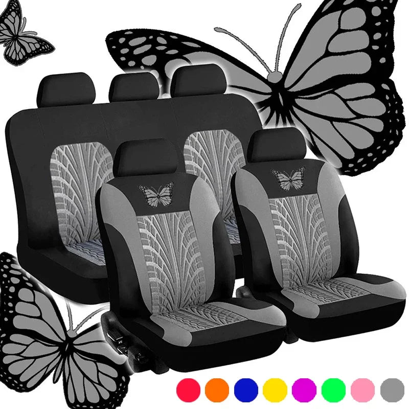 Butterfly Embroidered Car Seat Covers – Universal Auto Interior Accessories