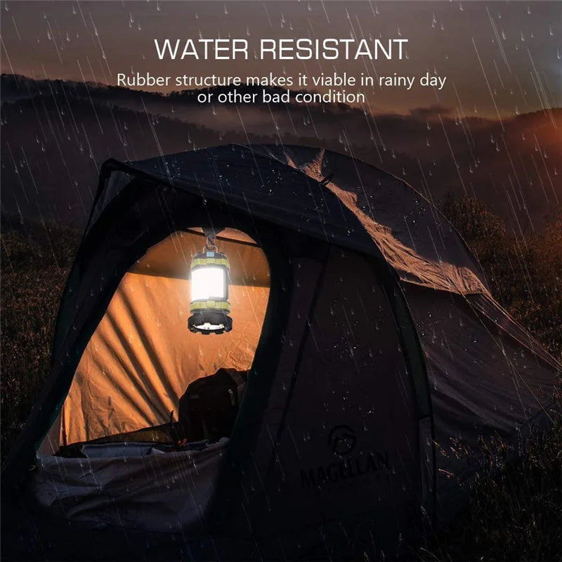 Rechargeable LED Camping Lantern – Waterproof Power Bank for Outdoor Hiking