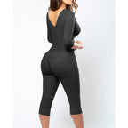 Colombian Lace Shapewear Jumpsuit – Slimming Long Sleeve Bodysuit for Women