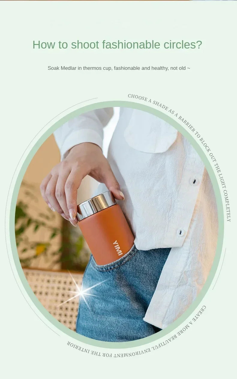 Stainless Steel Vacuum Flask – 230ml Portable Insulated Mug for Travel and Coffee