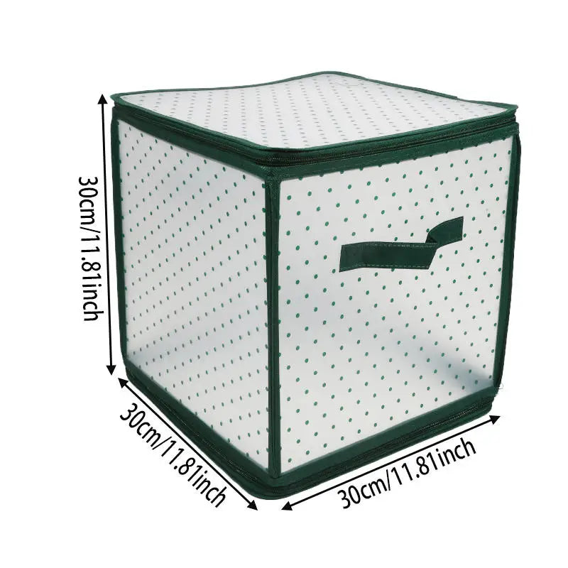 64-Grid Christmas Ornament Storage Box – Foldable PP Organizer for Holiday Decor