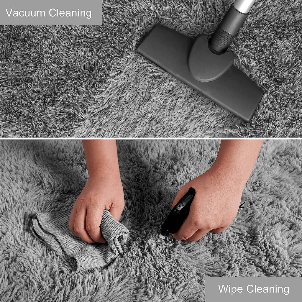 Tie-Dyed Shag Area Rug – Fluffy Non-Slip Carpet for Bedroom and Living Room