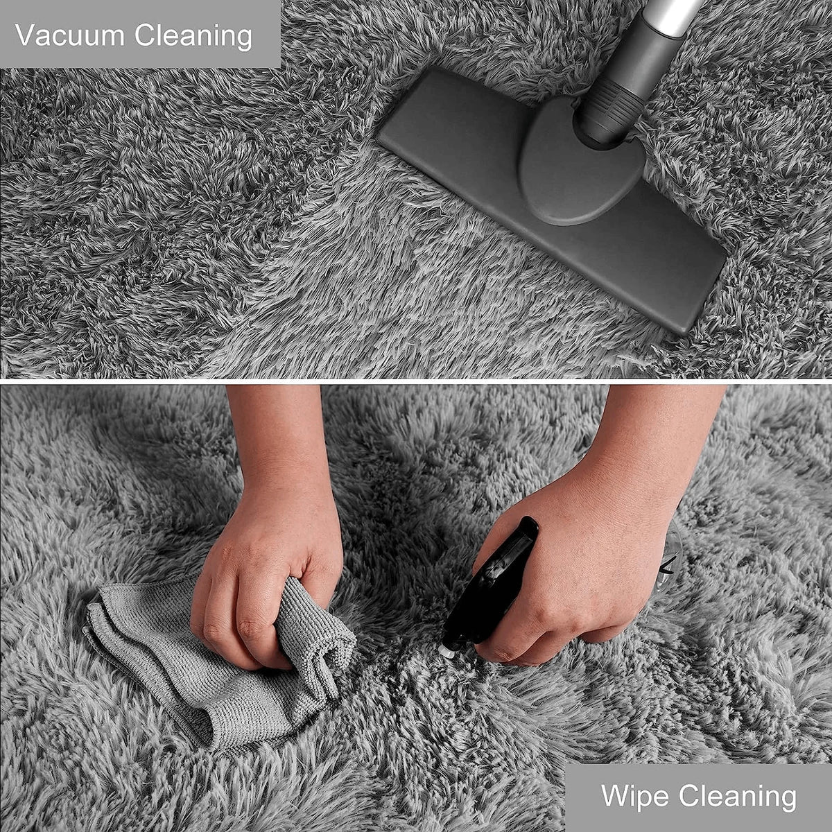 Tie-Dyed Shag Area Rug – Fluffy Non-Slip Carpet for Bedroom and Living Room