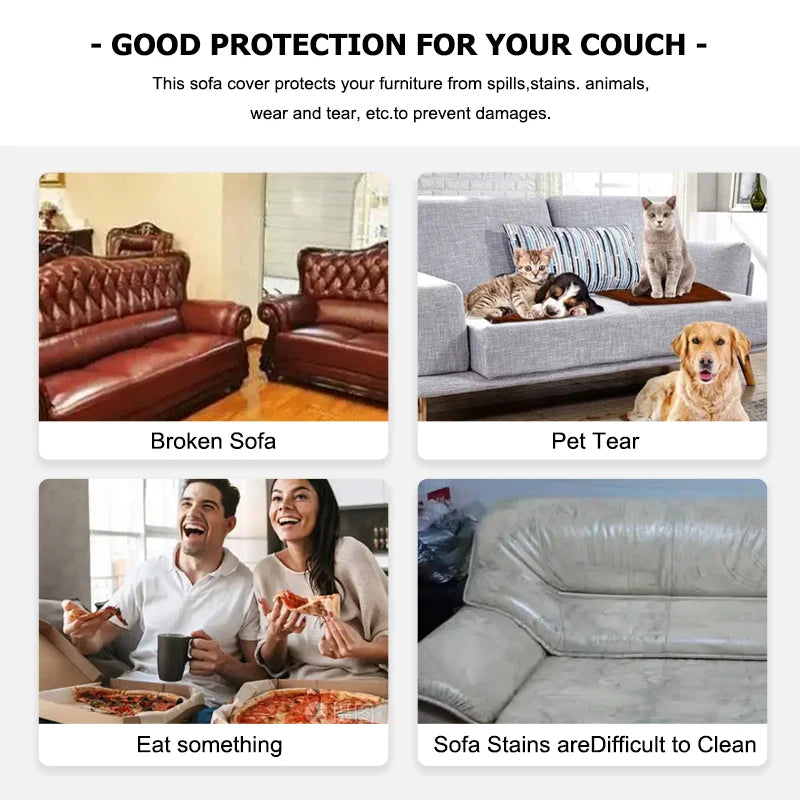 Jacquard Stretch Sofa Cover – Elastic Slipcover for L Shape and Standard Couches