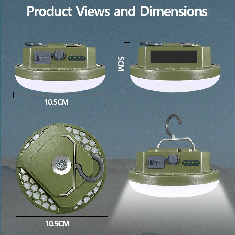 Rechargeable LED Camping Lantern – Magnetic Portable Light for Outdoor Tent