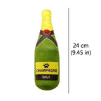 Plush Beer Bottle Dog Toy – Squeaky Chew Toy for Interactive Play