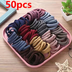 Nylon Hair Scrunchies – Colorful Elastic Ponytail Holders for Women and Girls