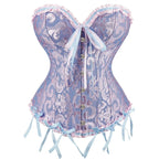 Victorian Jacquard Corset Top – Lace Up Gothic Bustier for Cosplay