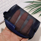 Transparent Mesh Zipper Pouch – Compact Organizer for Travel and Cables