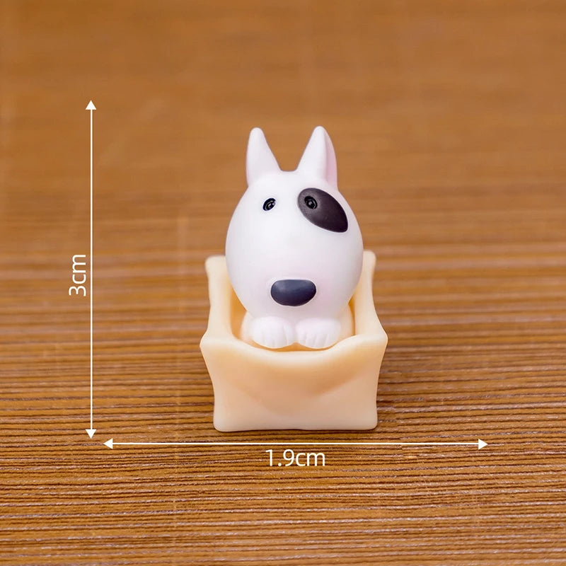Mini Bull Terrier Dog Figurine – Micro Landscape for Home Desktop Decor