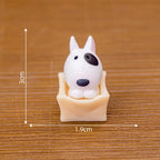 Mini Bull Terrier Dog Figurine – Micro Landscape for Home Desktop Decor