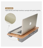 Portable Wooden Laptop Bed Desk – 15 Inch Lap Tray with Cushion for Study