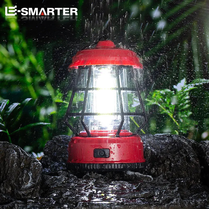 Retro LED Tent Lantern – Portable Hanging Lamp for Outdoor Camping