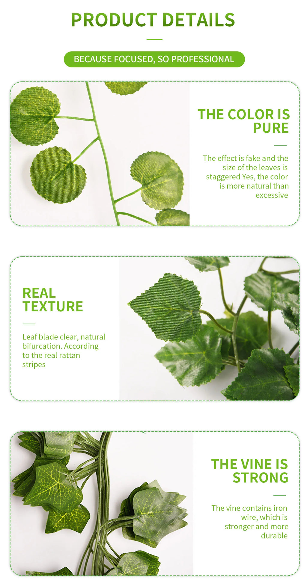 Artificial Ivy Leaf Garland – 2.1M Silk Hanging Vine for Home Garden Decor