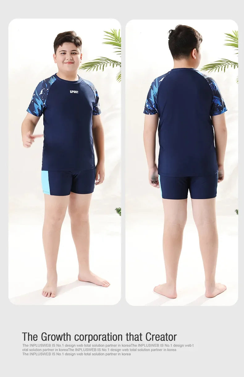 Boys Two-Piece Swimsuit – UV Protection Swimwear for Summer Swimming