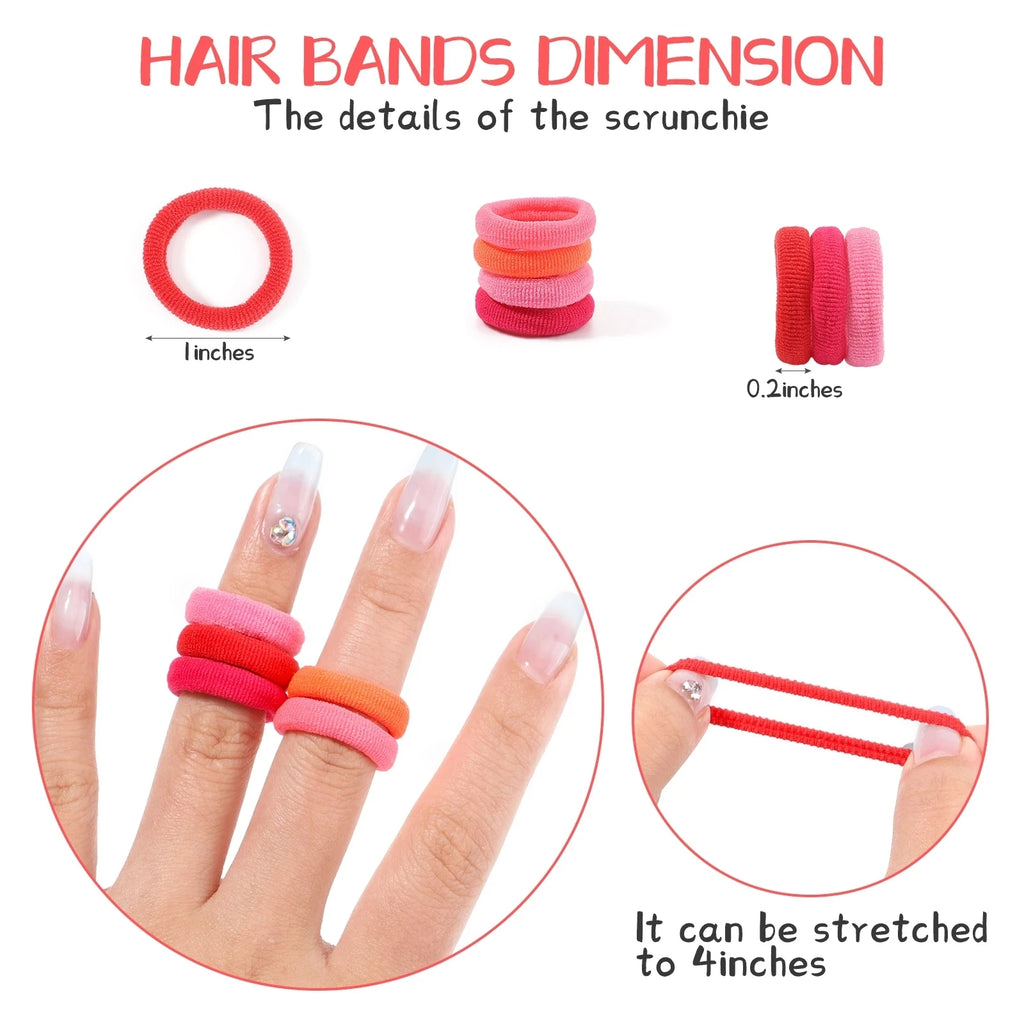 Colorful Nylon Hair Ties – Elastic Ponytail Holders for Kids Hair Styling