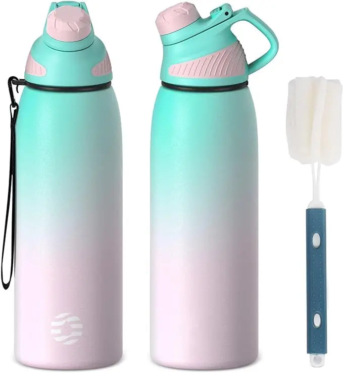 Stainless Steel Vacuum Flask – Magnetic Lid Thermal Mug for Outdoor Sports