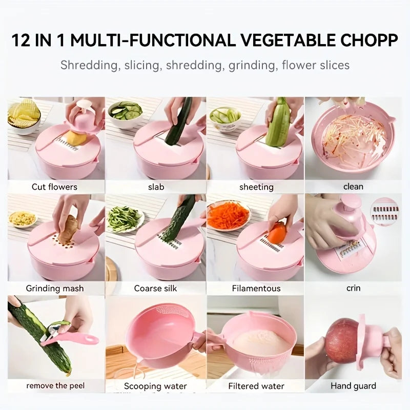 12-in-1 Vegetable Chopper – Multi-Functional Slicer for Commercial Kitchens