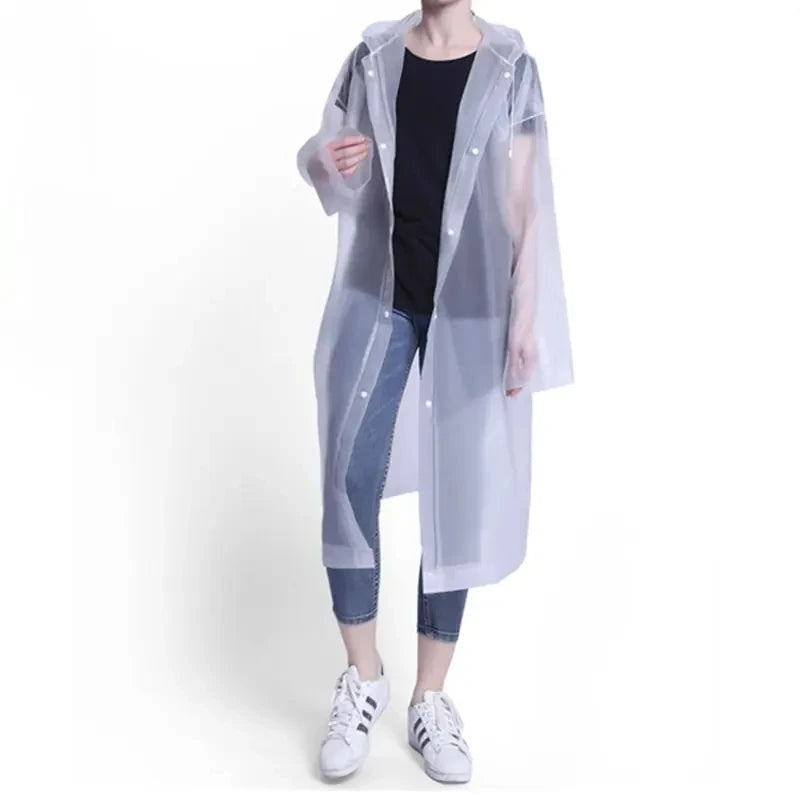 Heavy Duty Waterproof Raincoat – Thickened Hooded Poncho for Outdoor Travel