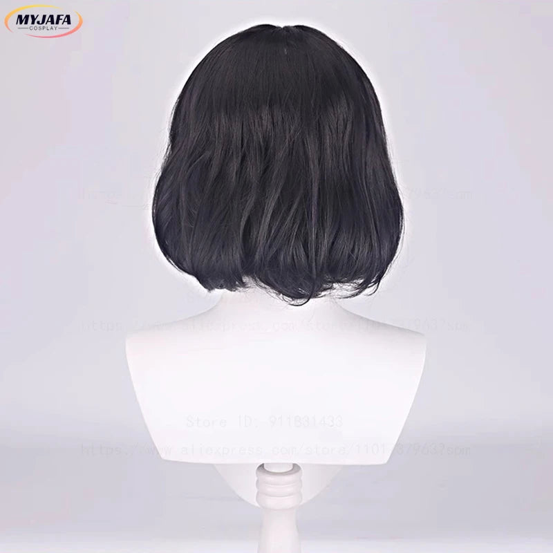 Short Black Curly Synthetic Wig – Severus Snape Cosplay for Halloween