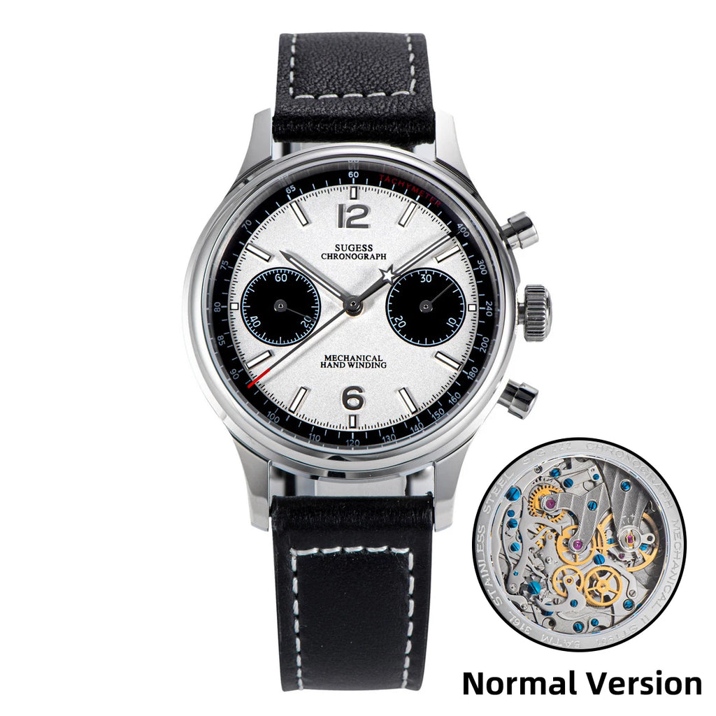 Sugess 1963 Mechanical Chronograph Watch – Sapphire Pilot Style for Men