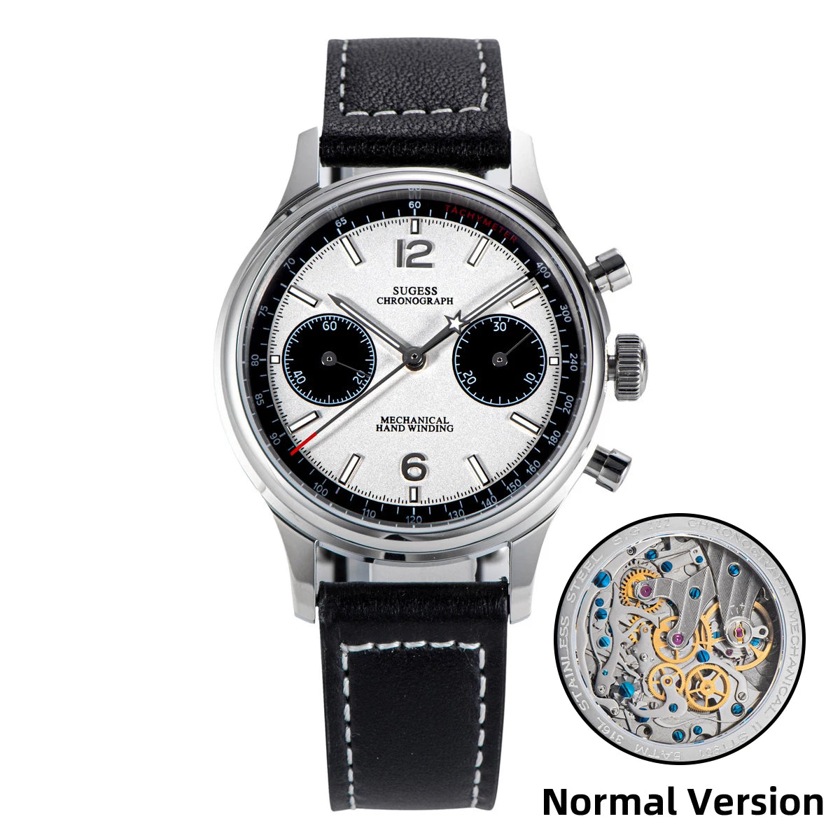 Sugess 1963 Mechanical Chronograph Watch – Sapphire Pilot Style for Men
