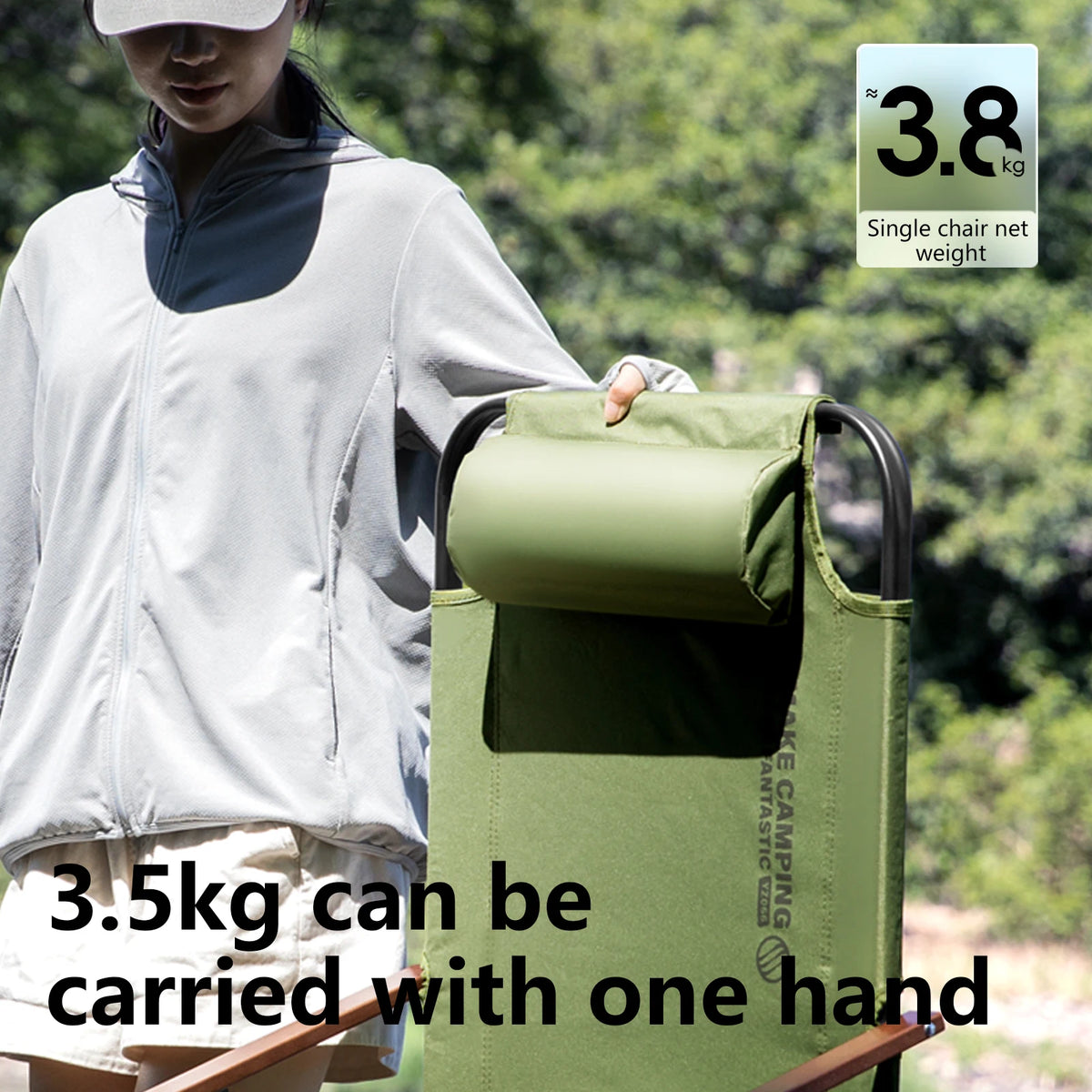 Folding Camping Chair – Adjustable Portable Seat for Outdoor Hiking Travel