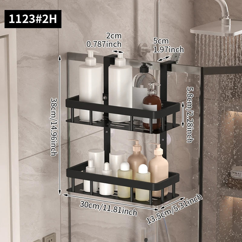 Three-Layer Wall Mounted Bathroom Rack – Shower Storage Organizer