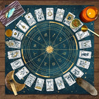 Zodiac Tarot Card Tablecloth – Velvet Divination Mat for Fortune Telling
