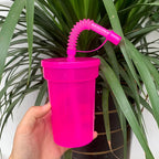 Neon Sipper Cups – Reusable Spill-Proof Drinking Mugs for Party and Travel