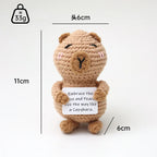 Handmade Wool Crochet Dog Doll – Positive Affirmation Plush for Home Decor